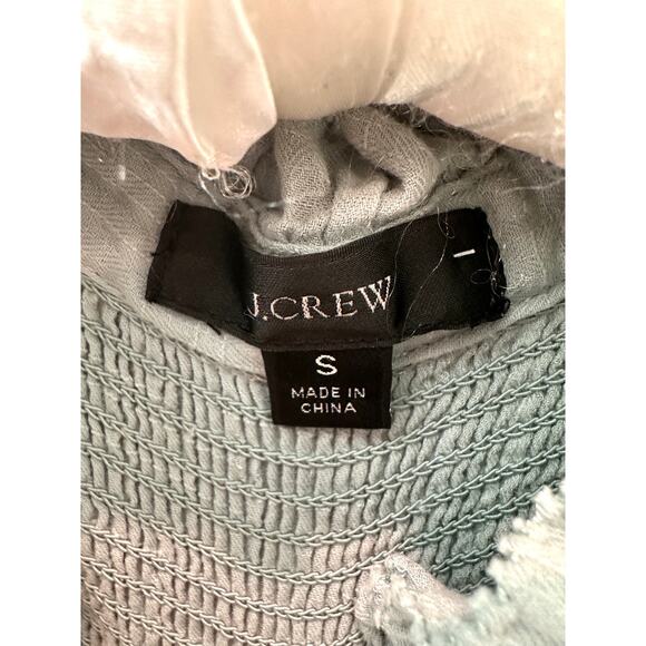 J.CREW | Pale Blue Smocked Yoke Button Front Blouse | Size Small - Picture 5 of 5